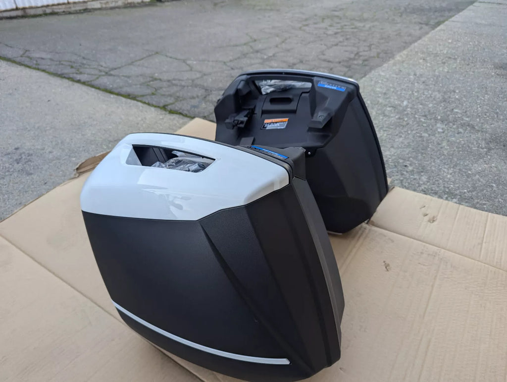 White Improved 38L saddlebags Paniers for Kawasaki Versys 650