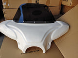 34" White Universal motorcycle Cruiser fairing batwing w /windshield w/ Hardware