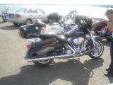 Vivid Black Harley HD Tour pak with Air Wing LED top Rail,liner,light bar