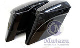 Vivid Black 2 in 1 Extended Hard Saddlebag for 2014 up Harley Touring FLH FLT