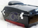 Vivid Black Chopped Tour Pak Trunk with Chopped Backrest for HD Harley Davidson
