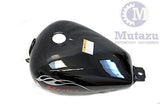 Mutazu Black with Flame Large Gas Tank w petcock & lock set for Honda Rebel 250