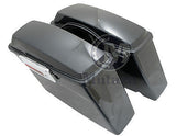 Mutazu Black Pearl Complete Hard Saddlebags for Harley Touring Models FLH FLT