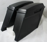 4" Matte Black Extended Touring Hard bags Saddlebags fits Harley HD Stretched