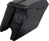 Mutazu Matte Black Stretched Extended Saddlebags for 2014 2015 Harley Touring