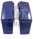 Mutazu Complete Fat Ass Wide Cobalt Blue Hard Saddlebag Fits Harley Touring Road