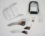 Premium Chrome Sissy Bar Backrest w Luggage Rack,Yamaha V Star 1100 CUSTOM model