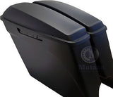 Mutazu Matte Black Stretched Extended Saddlebags for 2014 2015 Harley Touring