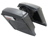 Mutazu 4" Stretched Black Pearl Hard Saddlebags for Harley Touring 94-13 FLH FLT