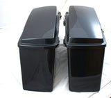Mutazu Fat Ass 2" Wider Black Pearl Hard Saddlebags For Harley Touring FLH FLT