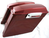 Fat Ass Wide Fire Red Extended Stretched Hard Saddlebag Fits Harley HD Touring