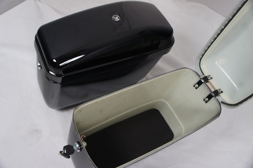 thumbnail image 2 of Mutazu Universal White FY Saddlebags – Hard Shell For Harley Honda Suzuki Kawasaki Yamaha 2 of 6