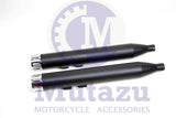 Black 4" Roaring Series MF-05-BC Slip-On Mufflers Exhaust 1995-2016 Harley Touring