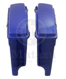 Complete Cobalt Blue 4" Extended Hard Saddlebags For Harley Touring Models 94-13