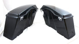 Mutazu Fat Ass 2" Wider Black Pearl Hard Saddlebags For Harley Touring FLH FLT