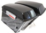 Complete VIVID Black 4" Extended Hard Saddlebags for Harley Touring