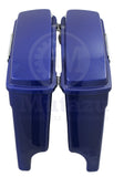 Complete Cobalt Blue 4" Extended Hard Saddlebags For Harley Touring Models 94-13