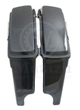 Mutazu 4" Stretched Black Pearl Hard Saddlebags for Harley Touring 94-13 FLH FLT