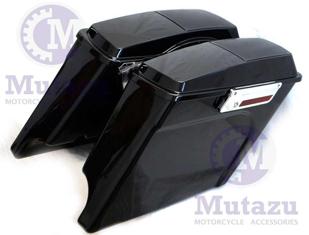 Complete Harley Touring 4" Extended SaddleBags with 6x9 Speaker Lids S