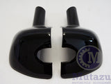 Mutazu Vivid Black Replacement Lower Vented Leg Fairing Caps for 1994-2013 Harley Touring Models