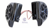 VIVID BLACK 6.5" SPEAKER PODS W/SPEAKERS FOR HARLEY TOURING VENTED LOWER FAIRING