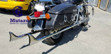 Mutazu 42" Fishtail Fish tail Exhaust Slip On Mufflers 1995-16 Harley Touring