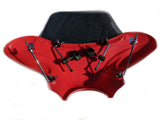 Mutazu 38" Red Universal Motorcycle Cruiser Batwing Fairing w/Premium Hardware