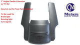 Mutazu 7" Matte Black Angled LED Tri Bar Fender Extension Filler for Harley Touring 2009 & Up