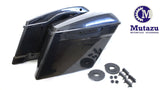 Mutazu 2014-up Raw 4.5" STRETCHED HARD SADDLEBAGS EXTENDED HARLEY SADDLE BAGS