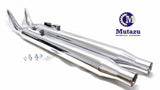 Mutazu 36" Chrome Fish Tail Exhaust Slip On Mufflers 1995-2016 for Harley Touring