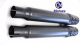 MUTAZU 4" All Black MF-20B-BB-#1 Megaphone Slip-On Mufflers Exhaust for 95-16 Harley