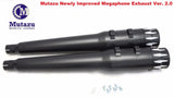 Competition 4" Black Megaphone MF-20AB Version 2.0 Slip-On Mufflers Exhaust 95-16