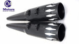 Competition 4" Black Megaphone MF-20AB Version 2.0 Slip-On Mufflers Exhaust 95-16