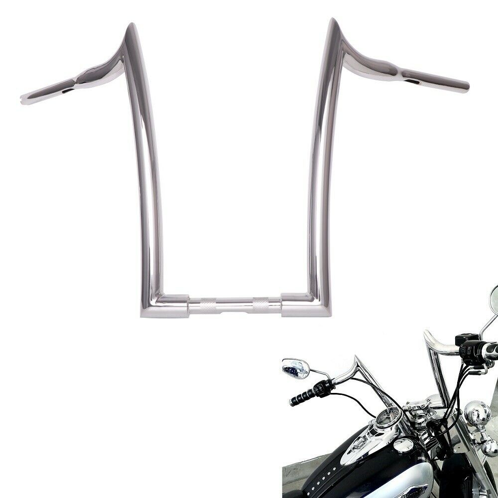 Chrome Ape Hanger Handlebars For Harley-Davidson - 14", 16", 18" Rise, Fits Softail, Sportster, Road King, Dyna