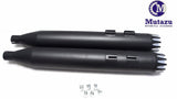 Mutazu 4" Roaring Series Black MF-03-BB Slip-On Mufflers Exhaust 95-2016 Harley Touring