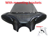 Universal Motorcycle Batwing Fairing w/ Windshield w/ Standard mounting brackets