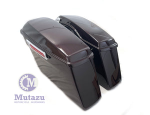 Mutazu Black Cherry Complete Hard Saddlebags for 2014 & Up Harley Touring Models