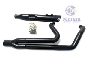 Mutazu Black Cannon 4" 2 into 1 Muffler Exhaust Set for 95-2016 Harley Touring