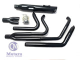 Mutazu Black Cannon 4" 2 into 1 Muffler Exhaust Set for 95-2016 Harley Touring