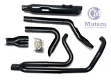 Mutazu Black Cannon 4" 2 into 1 Muffler Exhaust Set for 95-2016 Harley Touring