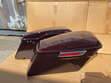 Mutazu Black Cherry Complete Hard Saddlebags for 2014 & Up Harley Touring Models