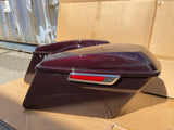 Mutazu Black Cherry Complete Hard Saddlebags for 2014 & Up Harley Touring Models