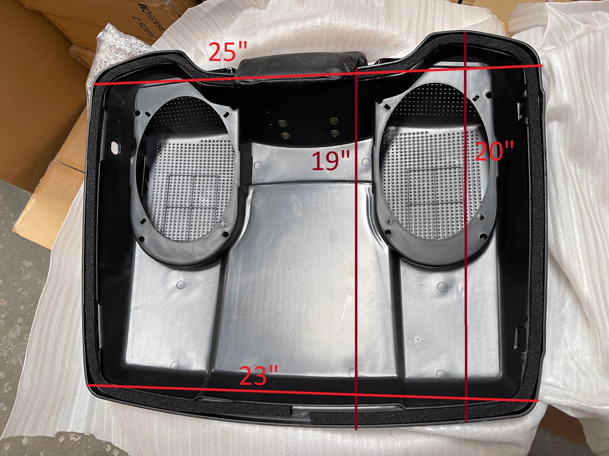 Vivid Black Dual 6x9 Speaker Lid for Harley Tour Paks (94-2013