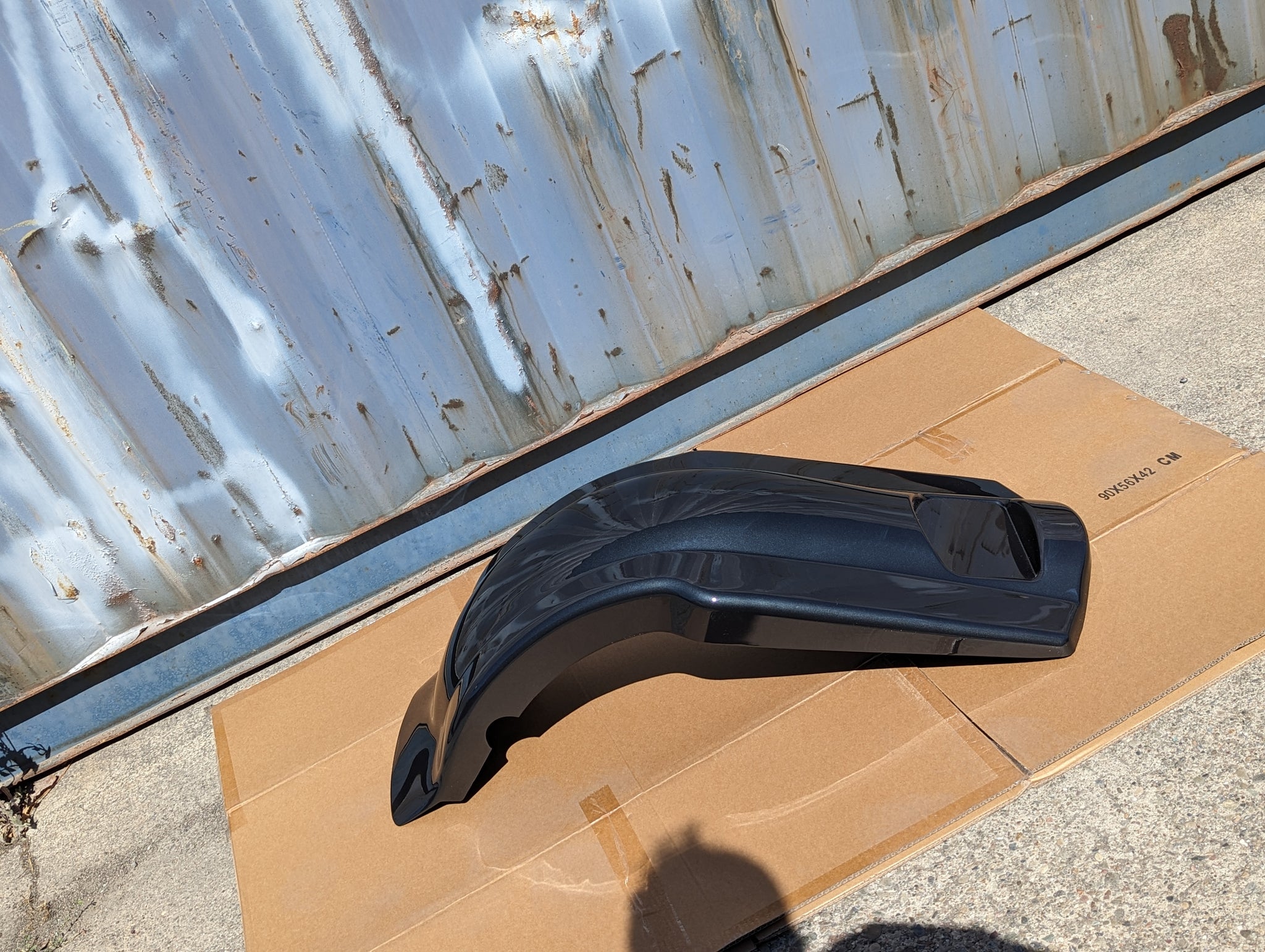Mutazu Black Pearl Extended Stretched Fender Overlay fits Harley
