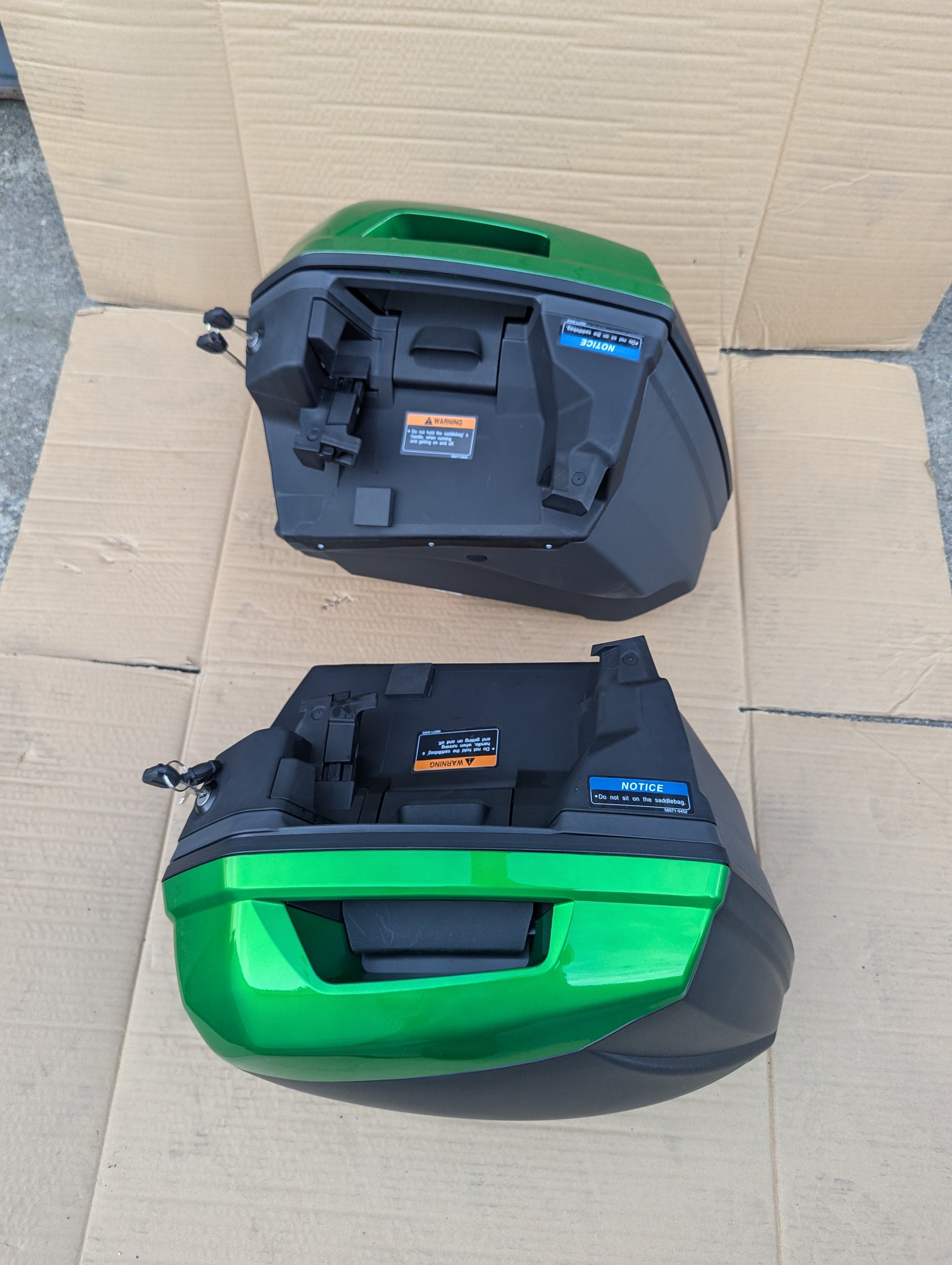Green Improved 38L saddlebags Paniers for Kawasaki Versys 650