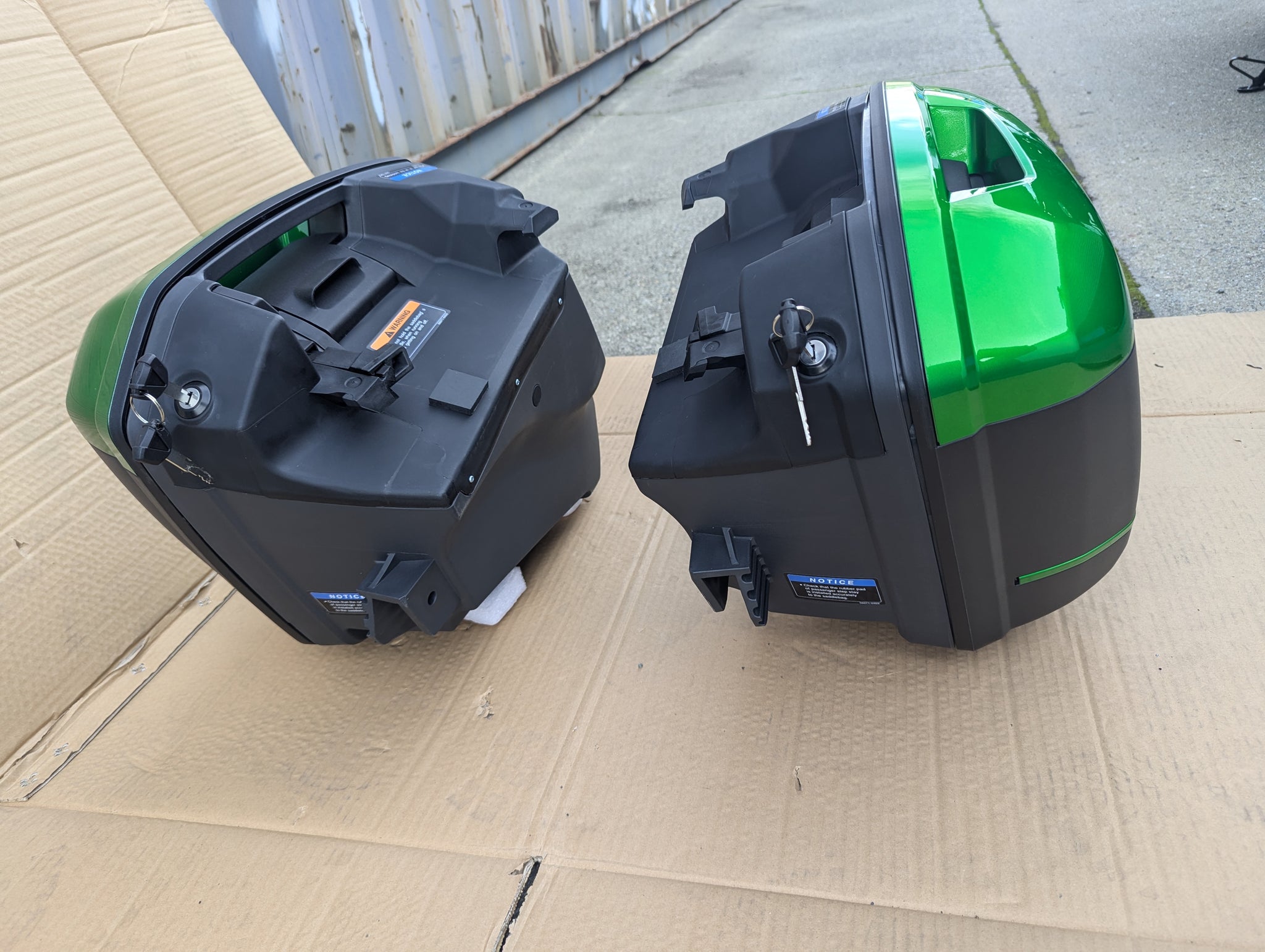 Green Improved 38L saddlebags Paniers for Kawasaki Versys 650