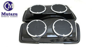 Mutazu Glossy Black ABS Dual 6.5" Speaker Lids for Harley Touring 1994-2013