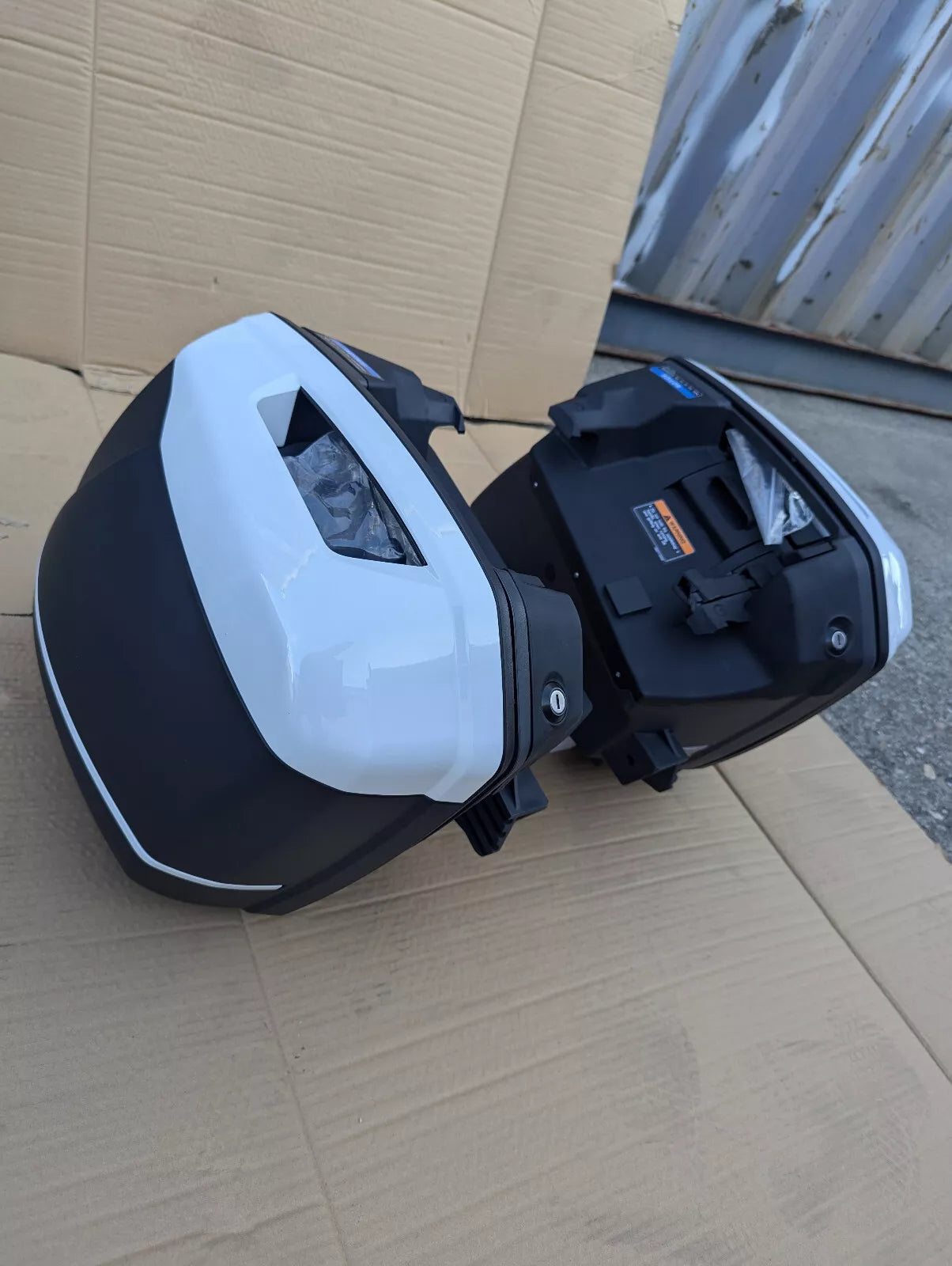 White Improved 38L saddlebags Paniers for Kawasaki Versys 650