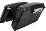 Vivid Black Complete Stock Saddlebags + Conversion Brackets for Yamaha XV 1700
