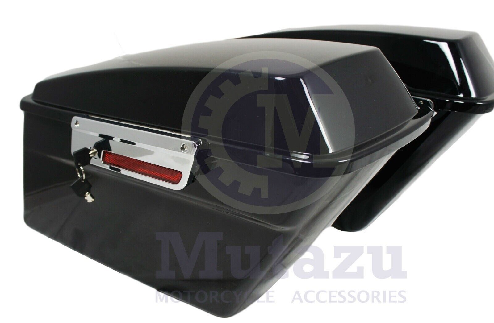 Vivid Black Complete Stock Saddlebags + Conversion Brackets for